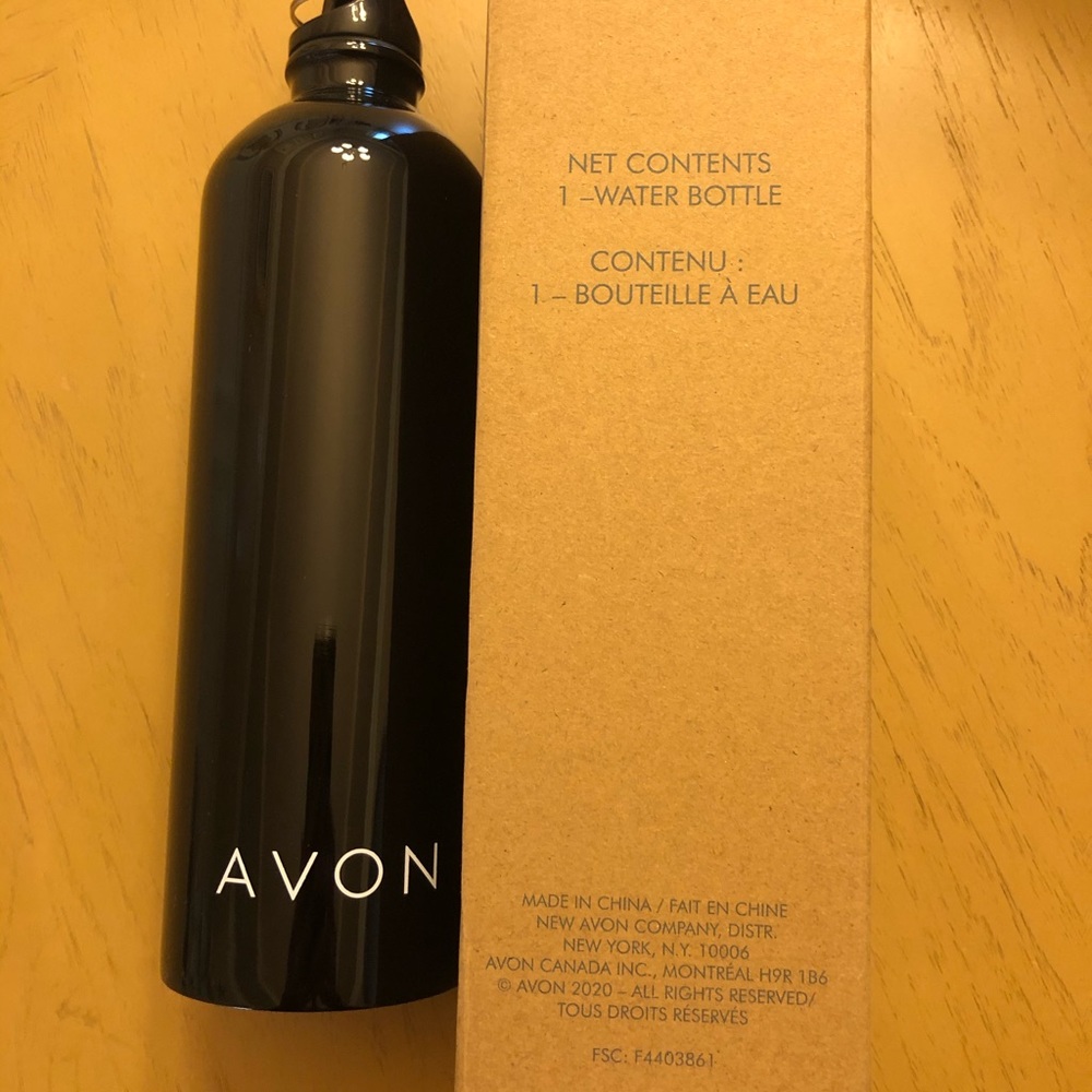 Avon Black Metal Water Bottle